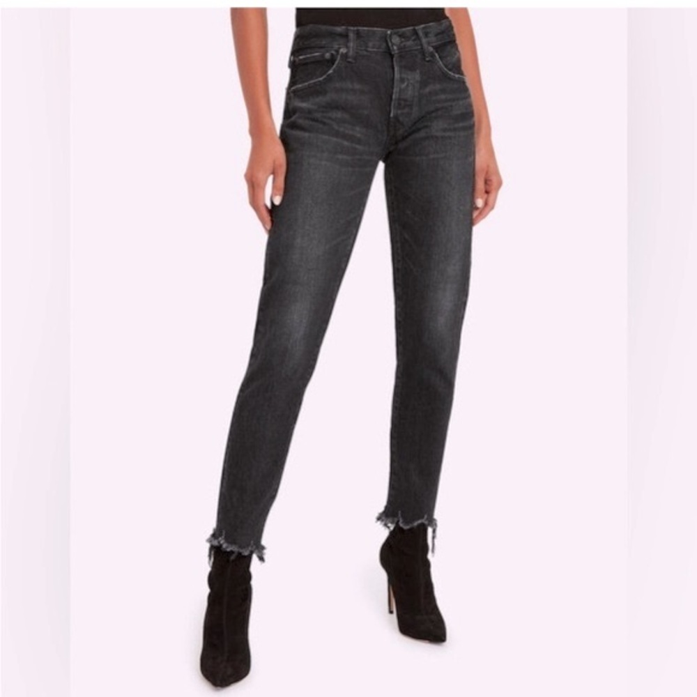 MOUSSY VINTAGE DISTRESSED BLACK RELEASED RAW HEM Made in Japan Size 27 Timeless